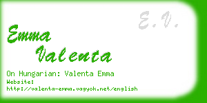 emma valenta business card